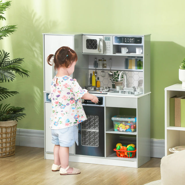 AIYAPLAY Play Kitchen for Kids 3-6 Lights Sounds Microwave by zapcart