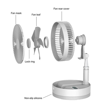 Haoyunma Camping Telescopic Portable USB Folding Fan Remote by zapcart