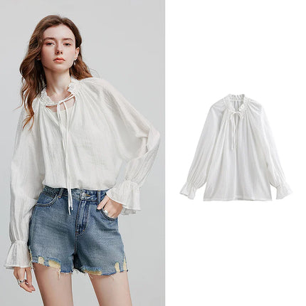 Toyouth Women Lyocell Blouse Shirt Breathable Summer 2025 by zapcart