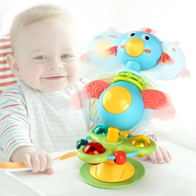 Baby Soothing Rattle Toy Soothe Ringing Suction Cup Puzzle Fun Sound Effects Interactive Dining Table Toy for Baby Toddler by zapcart