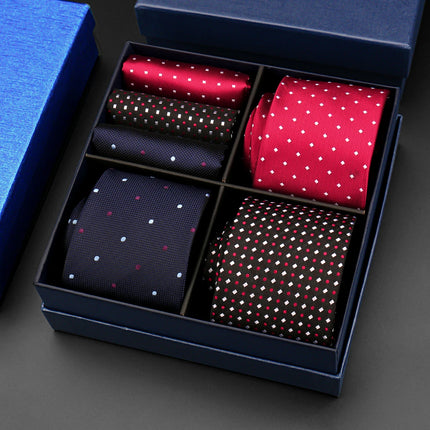 Mens Tie Hanky Set Burgundy Paisley Wedding Gift Box 3pcs by zapcart