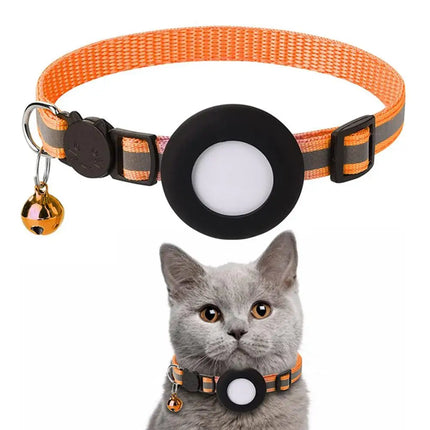 Anti Lost Cat Collar For AirTag GPS Tracker Reflective Bell by zapcart