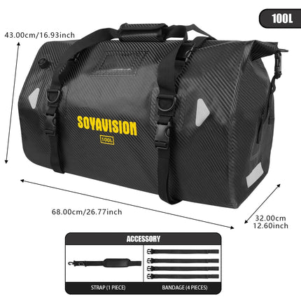 Soyavision Motorcycle Waterproof Tail Bag 66L for Riders by zapcart