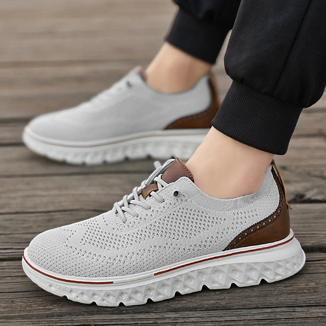Pheron Men Mesh Breathable Casual Shoes Plus Size Wide Fit by zapcart
