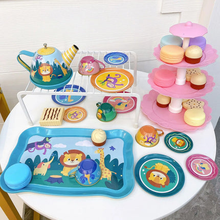 Princess Tea Set For Little Girls Metal Pretend Play Gift by zapcart