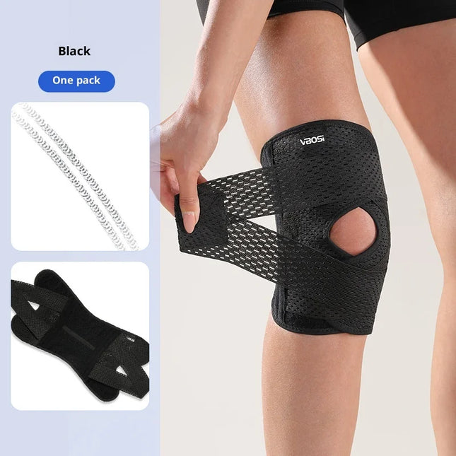 Compression Knee Support Brace Air Mesh Fabric Side Stabilizers for Knee Pain Relief Meniscus Tear ACL Arthritis Support by zapcart