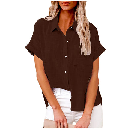 Cotton Linen Summer Tee For Women Breathable Loose Fit by zapcart
