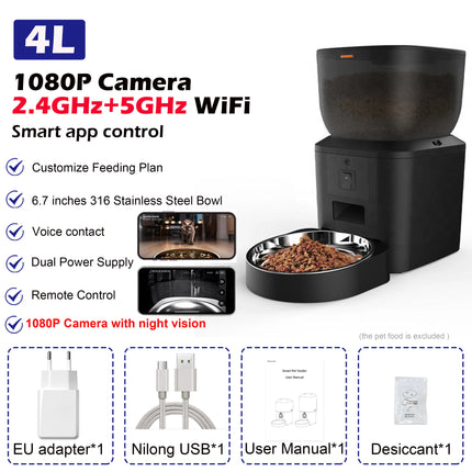 Furpipi Smart Cat Feeder 8L 1080P HD Camera App Control