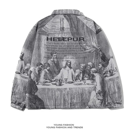 UETEEYCN Autumn Oversized Painting Print Men Jacket by zapcart