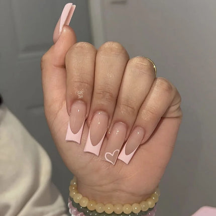 Extra Long Press On Nails Glue Included Bear Bow For Women by zapcart