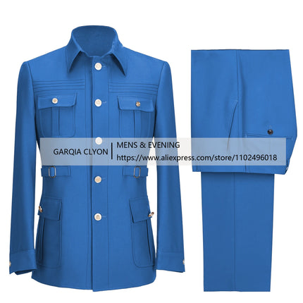 CN Jiangsu Men Suits 2 Piece Slim Fit Blazer Pants Business by zapcart