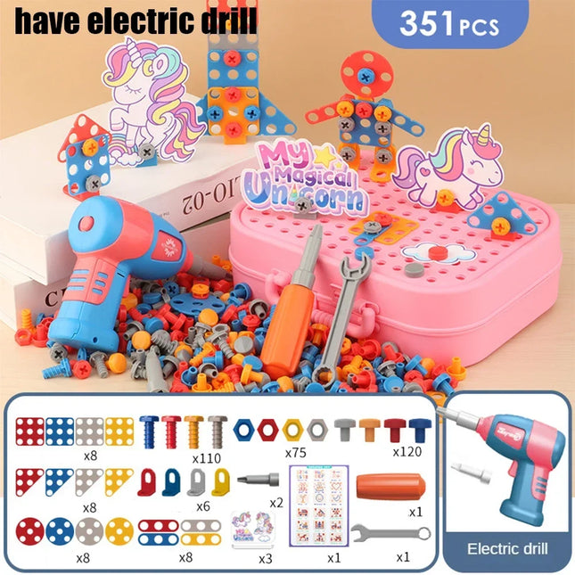 Kids Electric Drill Tool Set 3D Puzzle Educational Toy by zapcart
