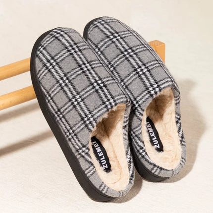 CN Jiangxi Mens Slippers Warm Fleece Non Slip Indoor Cozy by zapcart