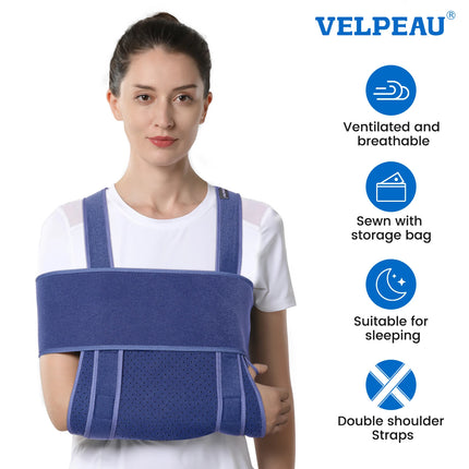 VELPEAU Arm Sling Medical Immobilizer for Broken Hand, Elbow Fracture and Sprain Shoulder Sling Adjustable and Comfortable by zapcart