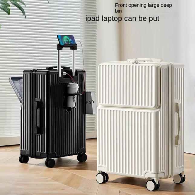 CN Jiangxi Unisex Front Opening Multifunction Luggage 20in by zapcart