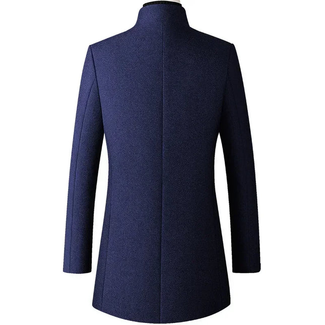 TFETTERS Men Trench Coat Stand Collar Windbreaker Casual by zapcart