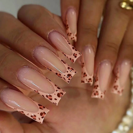 Extra Long Press On Nails Glue Included Bear Bow For Women by zapcart