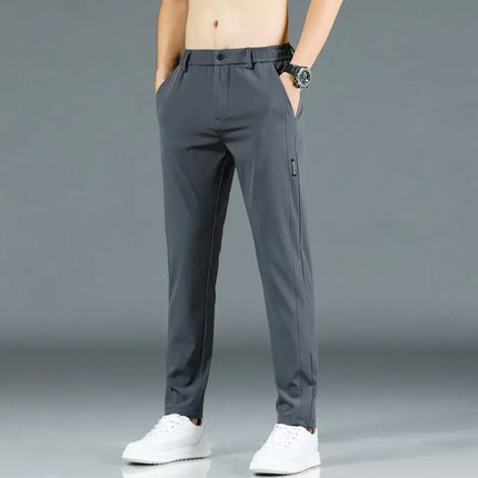 Ice Silk Mens Pants CN Guangdong Breathable Elastic Summer by zapcart