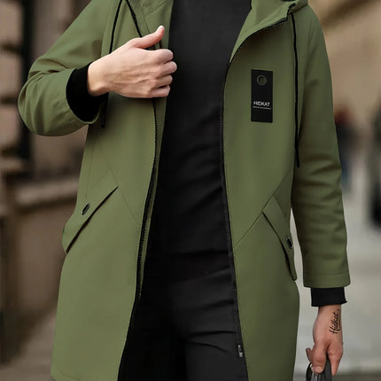 FujianChoice Men's Lightweight Olive Green Hooded Jacket by zapcart