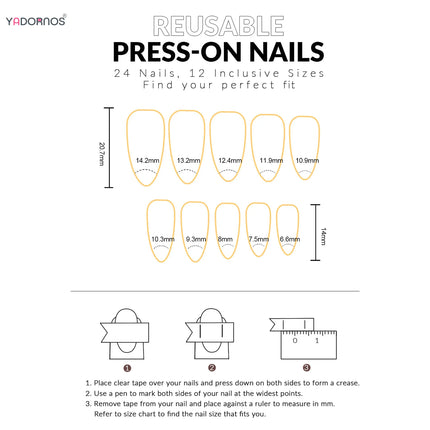YADORNOS 24Pcs Press On Nails Almond Brown Tips Cherry Spicy by zapcart