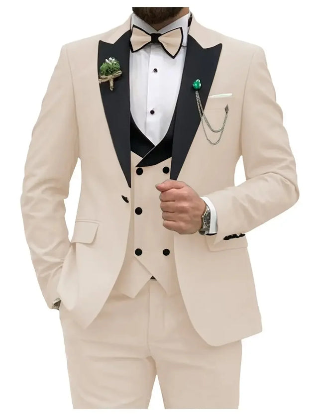 FnoexwCN Slim Fit Men Suits Double Breasted Groom Formal by zapcart