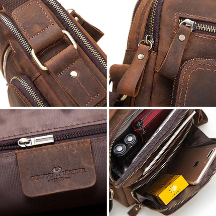 HUMERPAUL Genuine Leather Mens Shoulder Bag Large Capacity by zapcart