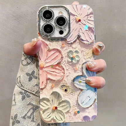 DUWUZ Luxury Glitter Flower IPhone Case 16 Pro Max Fans by zapcart