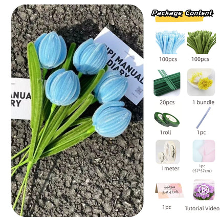 200pcs Pipe Cleaners Craft Supplies with 20pcs Metal Rods,1 Glue Bar,1 Garden Tape, 1m ribbon, 1pc Haze paper and 1 Gift Card by zapcart