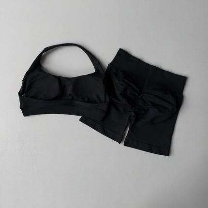 CN Women Seamless Yoga Set Breathable Quick Dry Halter Bra by zapcart