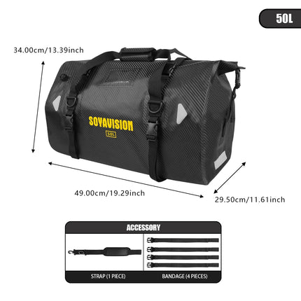Soyavision Motorcycle Waterproof Tail Bag 66L for Riders by zapcart