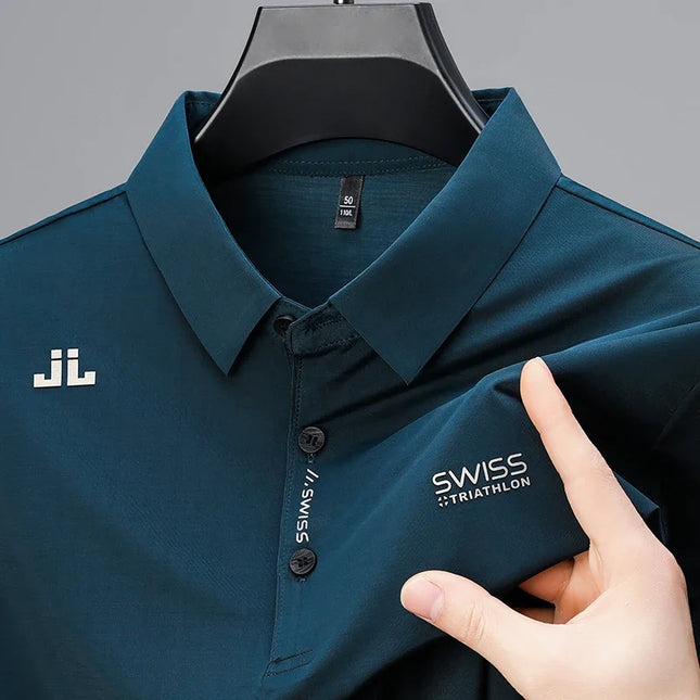 Choice Mens Business Casual Polo Shirt Badge Breathable by zapcart
