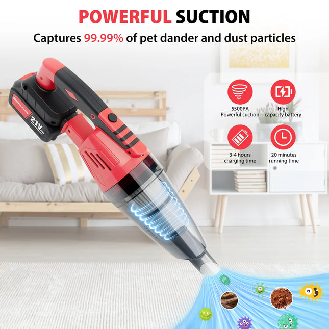 DayPlus Cordless Car Vacuum Handheld Suction Pet Hair by zapcart