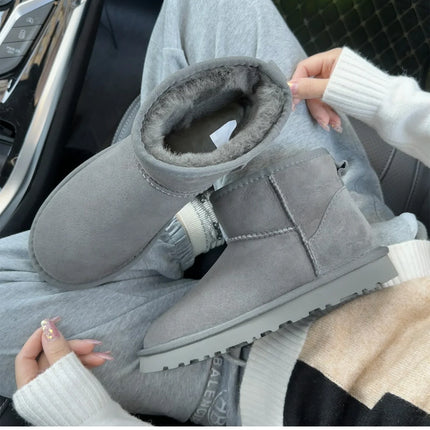 Unisex Sheepskin Snow Boots Shearling Warm Durable Comfort by zapcart