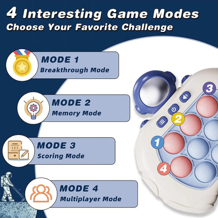 Electronic Quick Push Bubble Game Handle Toys Pop Up Light Fidget Fun Puzzle Anti-Stress Game Machine Toy Gifts For Kids Adults by zapcart