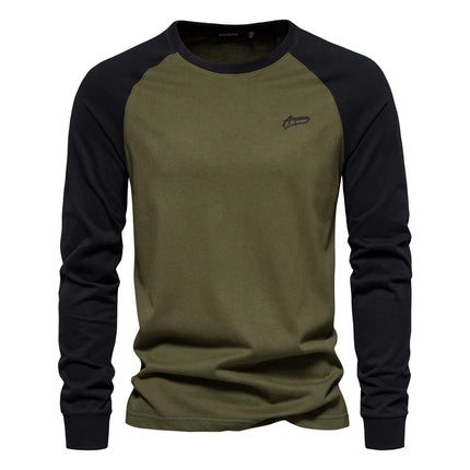 AIOPESON Mens 100 Percent Cotton Long Sleeve Tee Shirt by zapcart