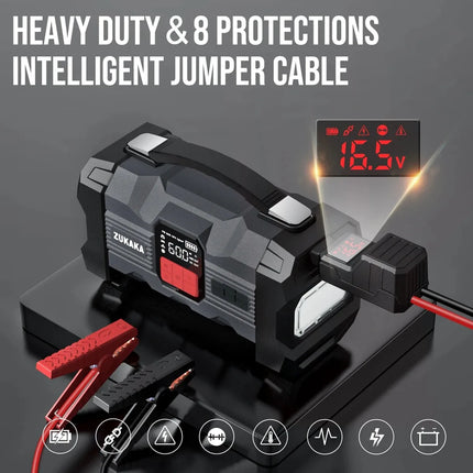ZUKAKA 26800mAh Jump Starter With Air Compressor For Cars by zapcart