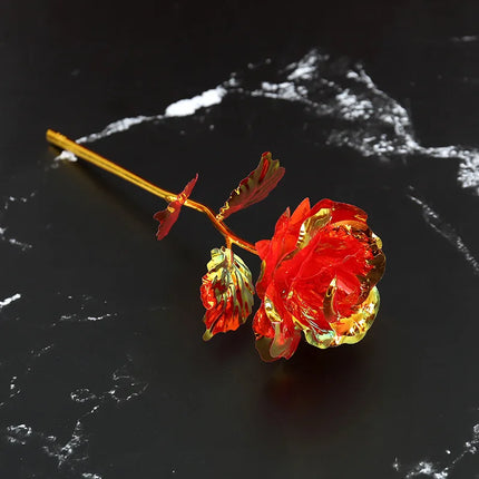 24K Gold Foil Galaxy Rose Gift for Valentine's Day Wedding by zapcart