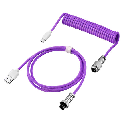 NNBILI Aviator Coiled Keyboard Cable Type C USB for Gamers by zapcart
