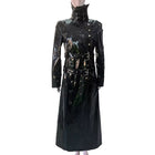 Mauroicardi Red Patent PU Leather Coat For Women Designer by zapcart