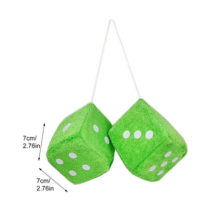 Car Plush Dice Pendant New Year Velvet Decoration For Cars by zapcart