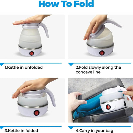 Foldable Travel Kettle 600ml Collapsible Auto Shut Off by zapcart