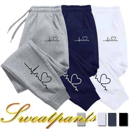 ZapCart Womens Sweatpants Daily Casual Heart Print Everyday