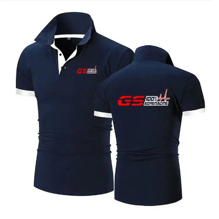 GS Adrenaline Biker Polo Shirt for Men Breathable Polyester by zapcart