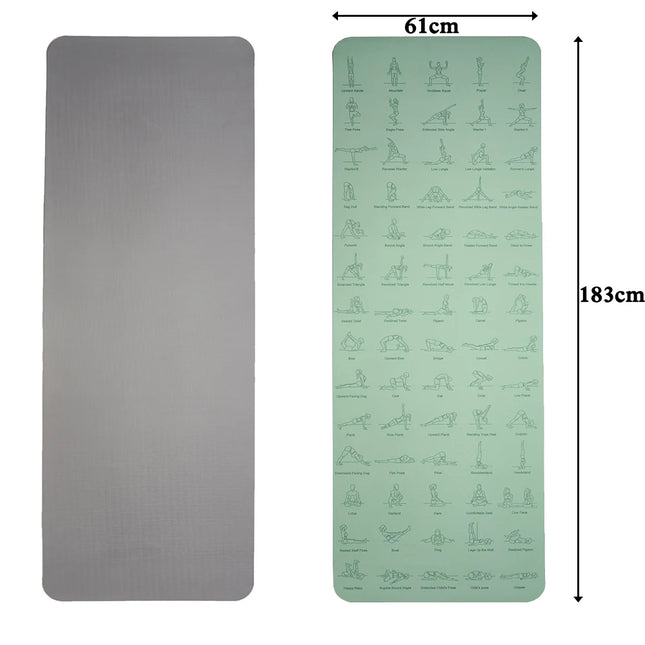 Eco Friendly TPE Yoga Mat Non Slip 5mm 183x61 For Pilates by zapcart