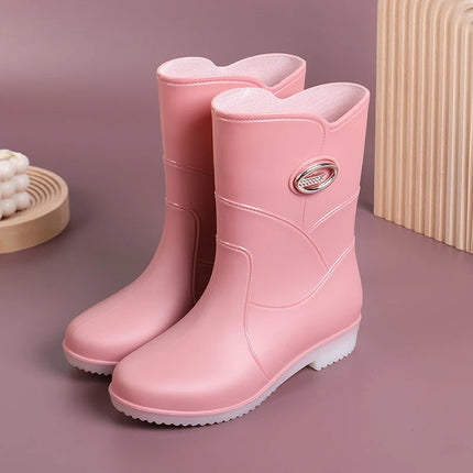 Fashionable Women Rain Boots Waterproof Non Slip Warm by zapcart