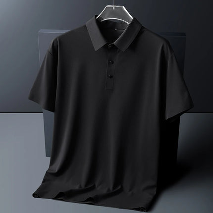 CN Fujian Men Ice Silk Polo Shirt Short Sleeve Breathable by zapcart
