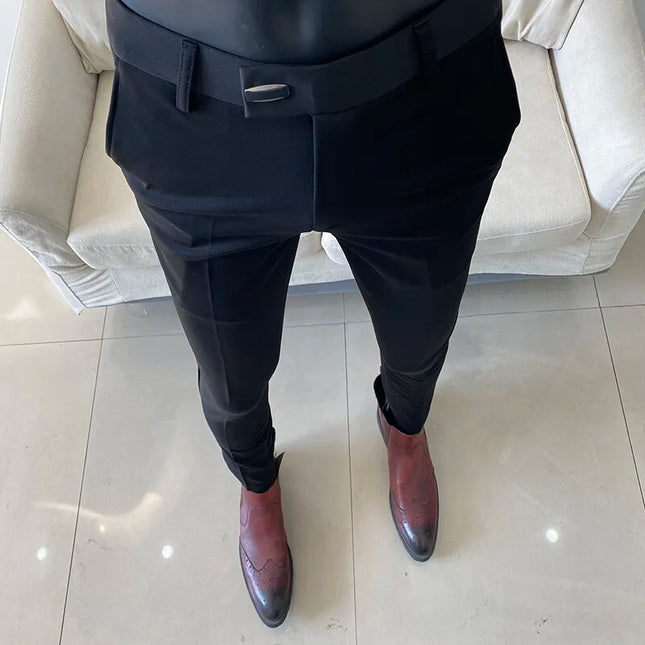 CN Zhejiang Mens Slim Fit Dress Pants Versatile All Match by zapcart