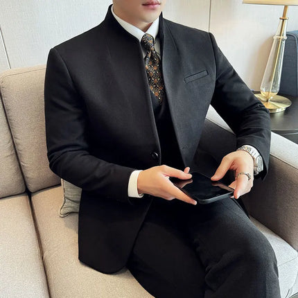Korean Style Slim Fit Mens Elegant Suit Set By QUHNBGYCN by zapcart