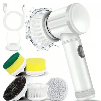 Electric Spin Scrubber, Electric scrubber with 8 Replaceable Brush Heads & Detachable Extension Handle, Power spin scrubber cord by zapcart