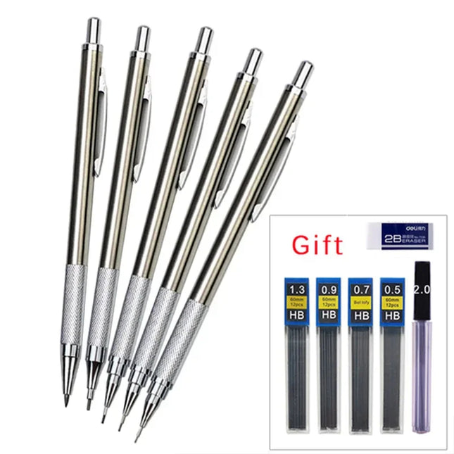 Mechanical Pencil Set 0.3 to 2.0mm Full Metal for Artists by zapcart
